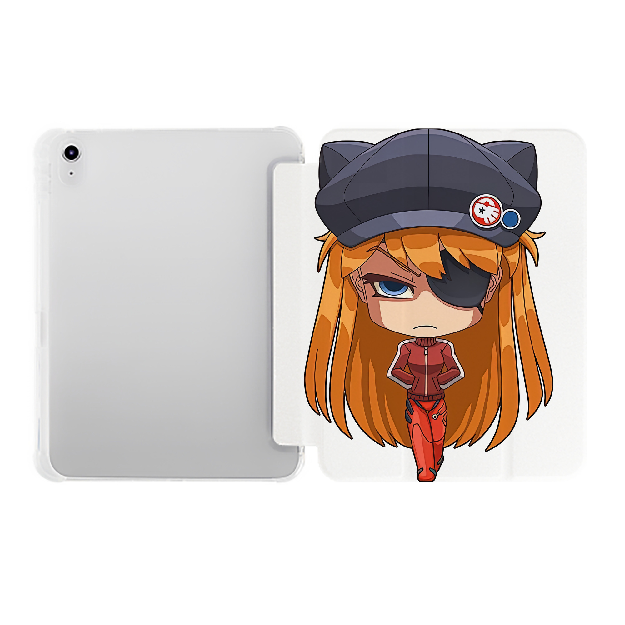 （画像用） EVA 新世紀エヴァンゲリオン IPad ケース ペン収納付き 三つ折りスタンド PUレザー×シリコン 対応機種9.5/10.5/10.9インチ